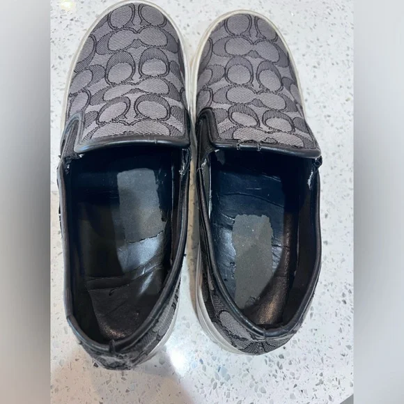 Coach Women’s Black Slip-On Trainers Sneakers GUC size 7.5 - Picture 13 of 14